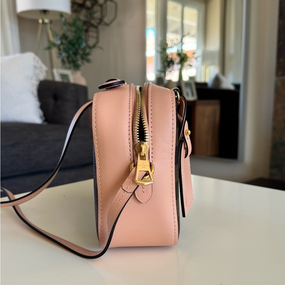 Louis Vuitton Brown Damier Ebene Canvas and Pink Leather Santa Monica Camera Bag - Picture 6 of 16
